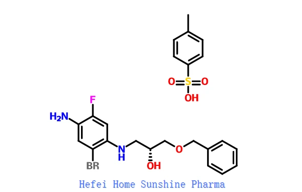 (R)-4-((3-(bensýloxý)-2-hýdroxýprópýl)amínó)-5-bróm-2-flúrbensenamíníum4-metýlbensensúlfónat CAS 1294504-64-5